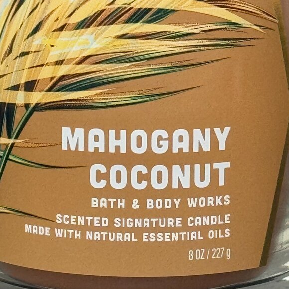 BBW Mahogany Coconut Bath & Body Works Single Wick Candle - Picture 3 of 10